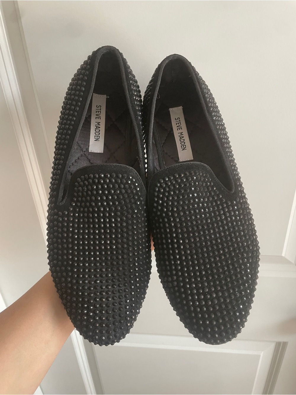 Steve Madden Caviarr Men’s Size 8 Black Studded Loafers Slip On Dress Shoes
